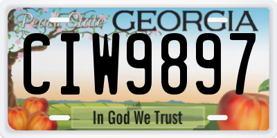 GA license plate CIW9897