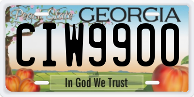 GA license plate CIW9900