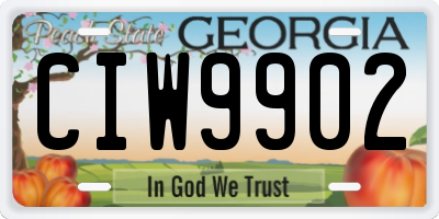 GA license plate CIW9902