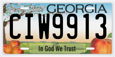 GA license plate CIW9913