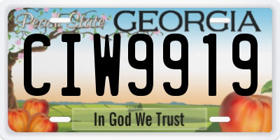 GA license plate CIW9919