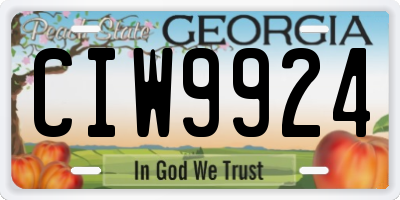 GA license plate CIW9924