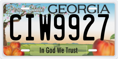 GA license plate CIW9927