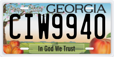 GA license plate CIW9940