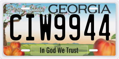 GA license plate CIW9944