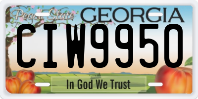 GA license plate CIW9950