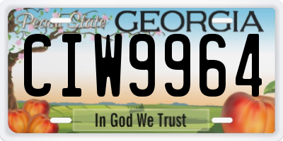 GA license plate CIW9964