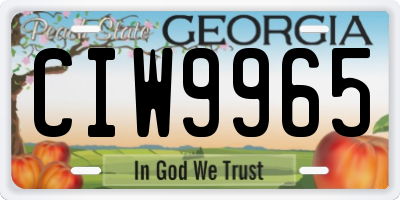 GA license plate CIW9965