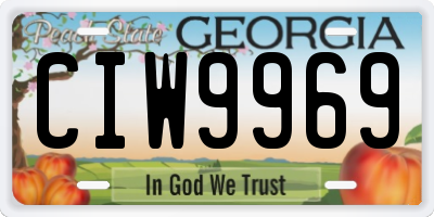 GA license plate CIW9969