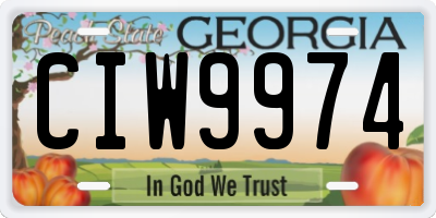GA license plate CIW9974