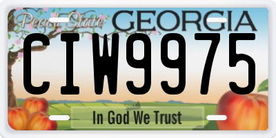GA license plate CIW9975