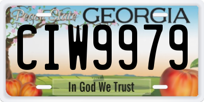 GA license plate CIW9979