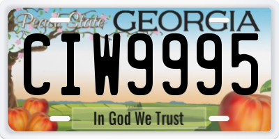 GA license plate CIW9995