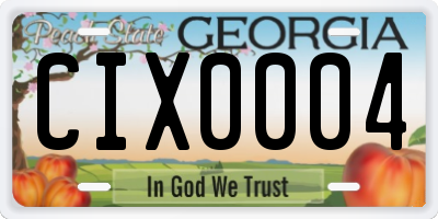 GA license plate CIX0004