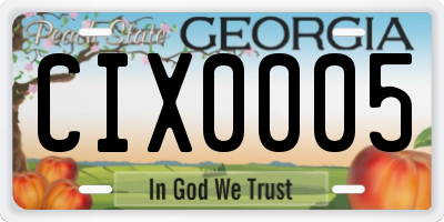 GA license plate CIX0005
