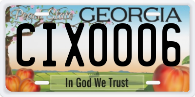 GA license plate CIX0006
