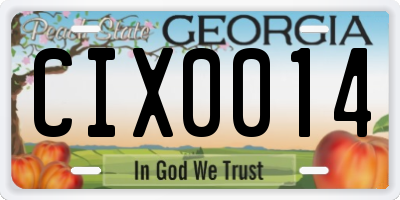 GA license plate CIX0014