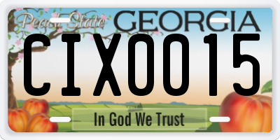 GA license plate CIX0015