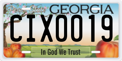 GA license plate CIX0019