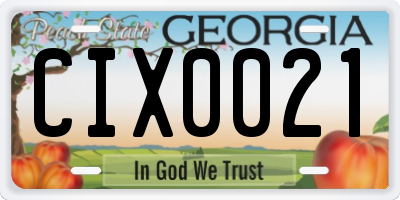 GA license plate CIX0021