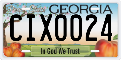 GA license plate CIX0024