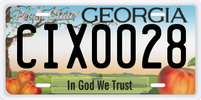 GA license plate CIX0028