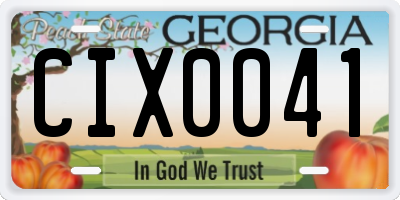 GA license plate CIX0041