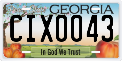 GA license plate CIX0043