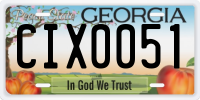 GA license plate CIX0051