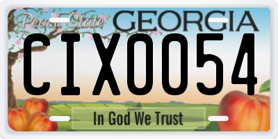 GA license plate CIX0054