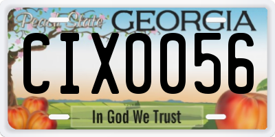 GA license plate CIX0056