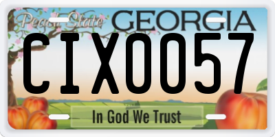 GA license plate CIX0057