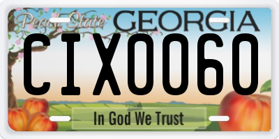 GA license plate CIX0060