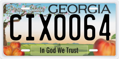 GA license plate CIX0064