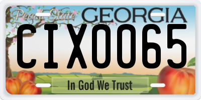 GA license plate CIX0065