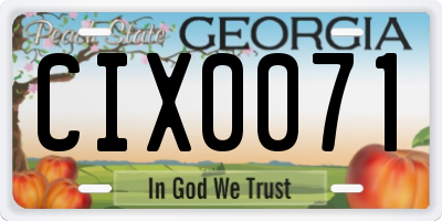 GA license plate CIX0071