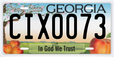 GA license plate CIX0073