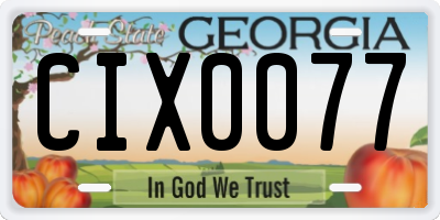 GA license plate CIX0077