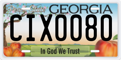GA license plate CIX0080