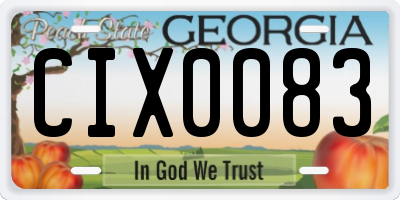 GA license plate CIX0083