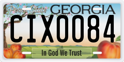 GA license plate CIX0084