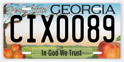 GA license plate CIX0089