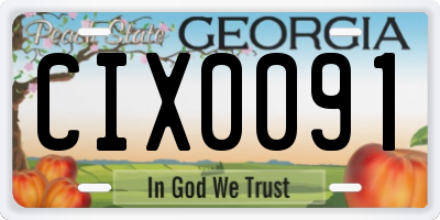 GA license plate CIX0091