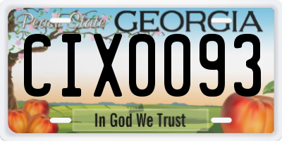 GA license plate CIX0093