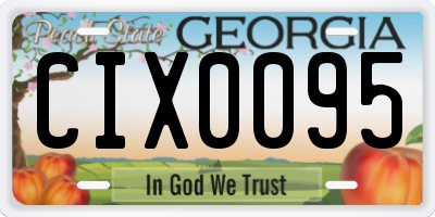 GA license plate CIX0095