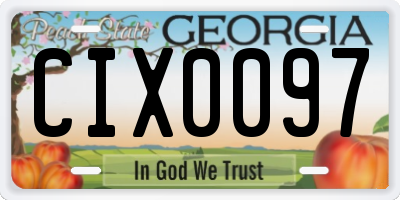 GA license plate CIX0097
