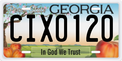 GA license plate CIX0120