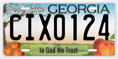GA license plate CIX0124