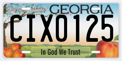 GA license plate CIX0125