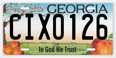 GA license plate CIX0126